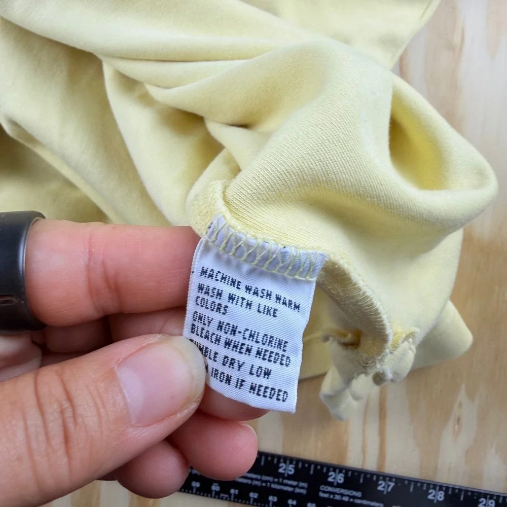 Polo Ralph Lauren‎ Mens XL Long Sleeve Polo Shirt Pale Yellow Navy Pony Logo